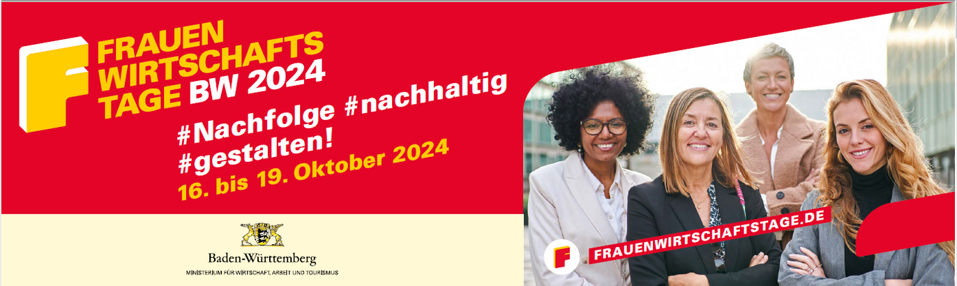 Frauenwirtschaftstage – 16. bis 19. Oktober 2024, in diesem Jahr unter dem Schwerpunktthema „#Nachfolge #nachhaltig #gestalten!“